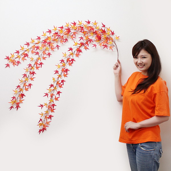 秋もみじ装飾 しだれミニもみじ紅葉枝 150cm 秋の店舗装飾用品 イベントグッズ パーティーグッズ